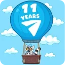 Стикер 13 из набора «11 Years of Telegram»