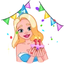 Стикер 4 из набора «11 Years of Telegram»