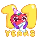 Стикер 6 из набора «11 Years of Telegram»
