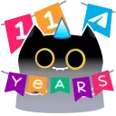 Стикер 8 из набора «11 Years of Telegram»