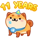 Стикер 9 из набора «11 Years of Telegram»