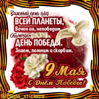 Стикер 17 из набора «9 Мая @Elena_stickers»