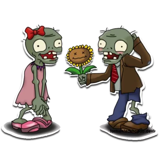 Стикер 10 из набора «Plants vs Zombies»