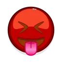Стикер 12 из набора «Red Emoji @RepaintedStickers»