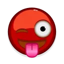 Стикер 13 из набора «Red Emoji @RepaintedStickers»