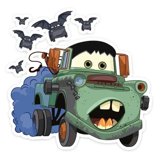 Стикер 14 из набора «Страшилки с Тачками от @stickers_vk»