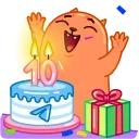 Стикер 13 из набора «🎂 10 Years of Telegram»